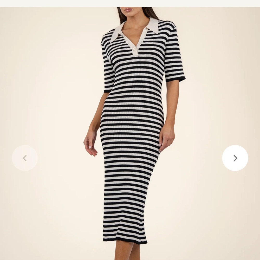 Kut from the Kloth Black and White Apollonia Sweater Dress